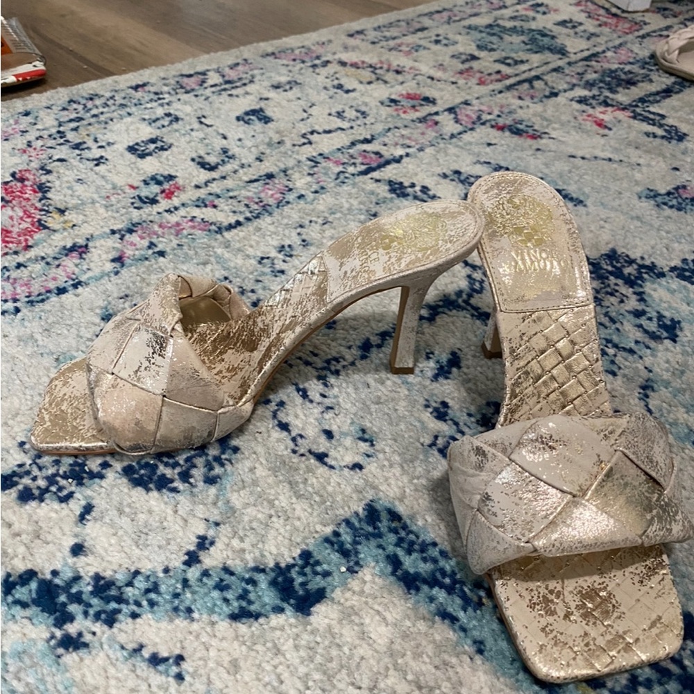 Vince Camuto gold heels